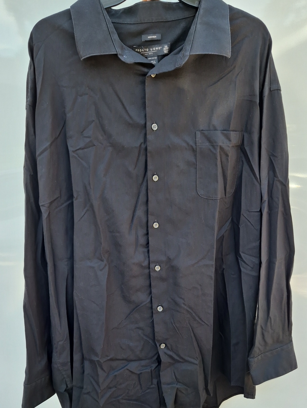 Pronto Uomo Men's Black Long-Sleeve Button Shirt